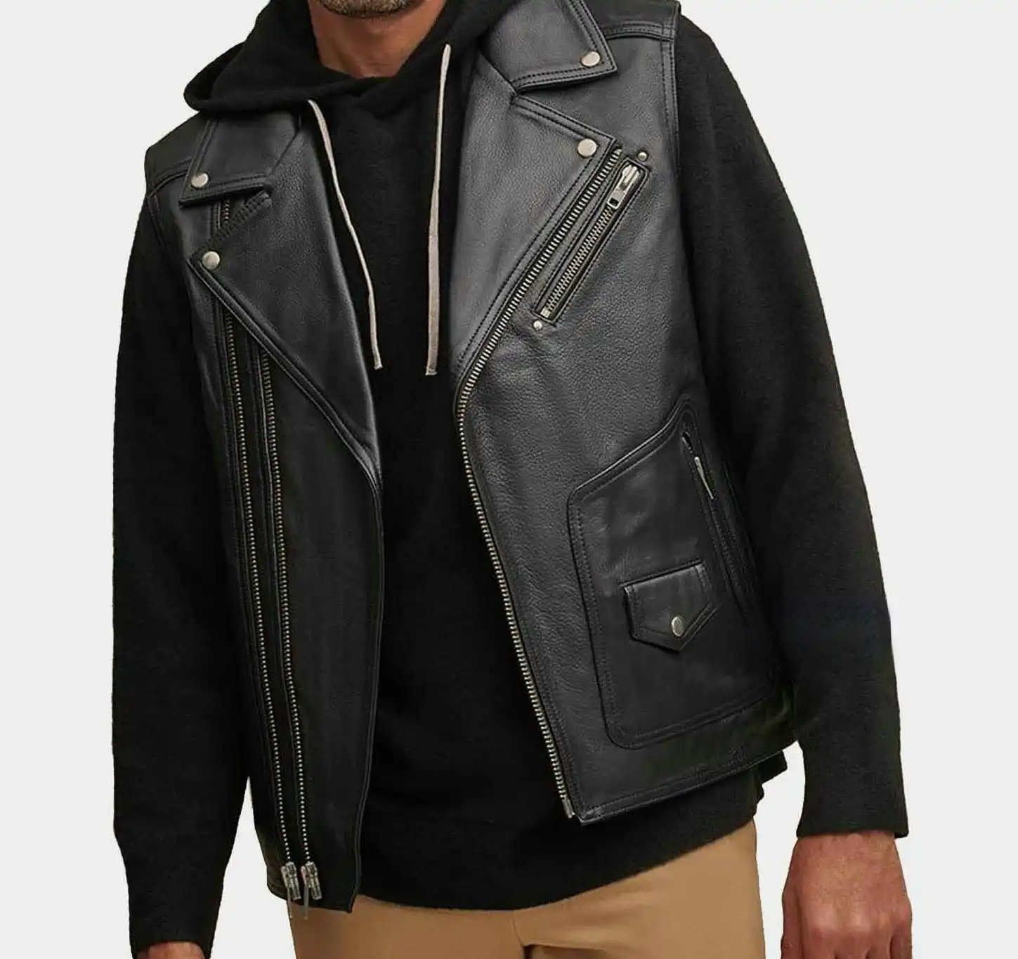 Men's Casual Biker Leather Vest