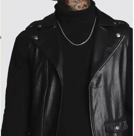 Men's Black Biker Leather Vest