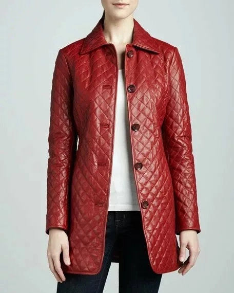 Quilted Slimfit Leather Coat