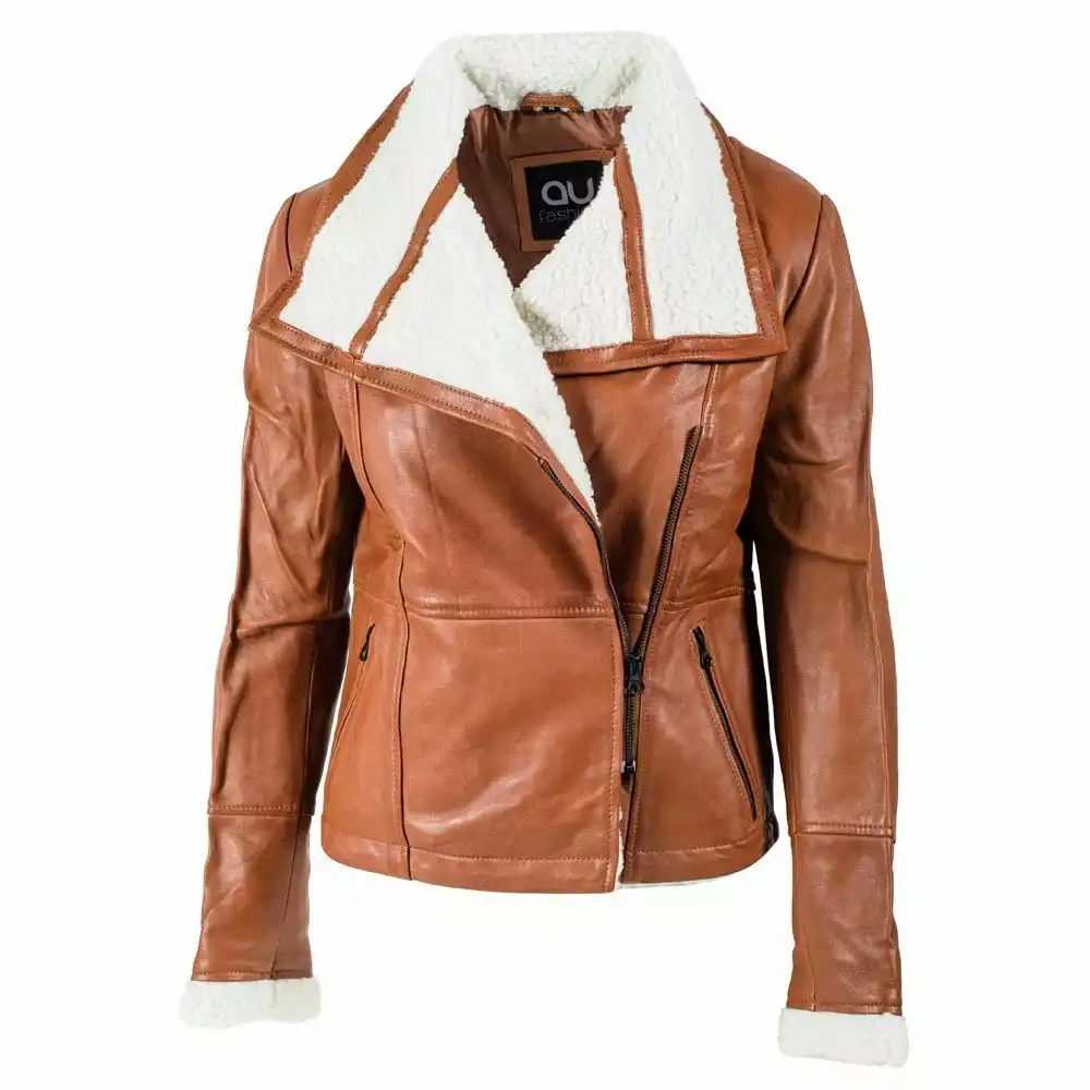 Denise Fur Trim Leather Jacket