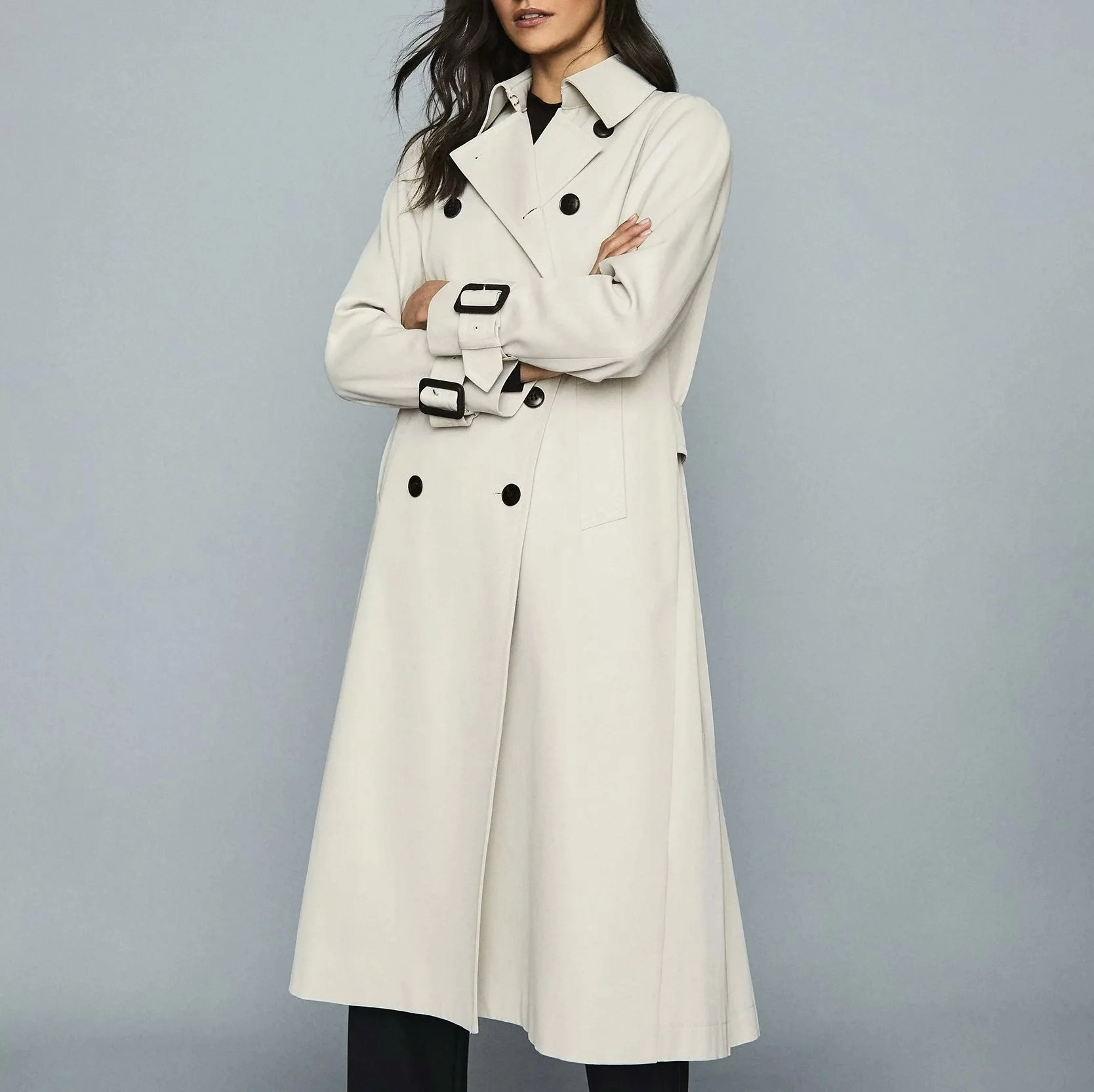 Women White Wool Long Coat