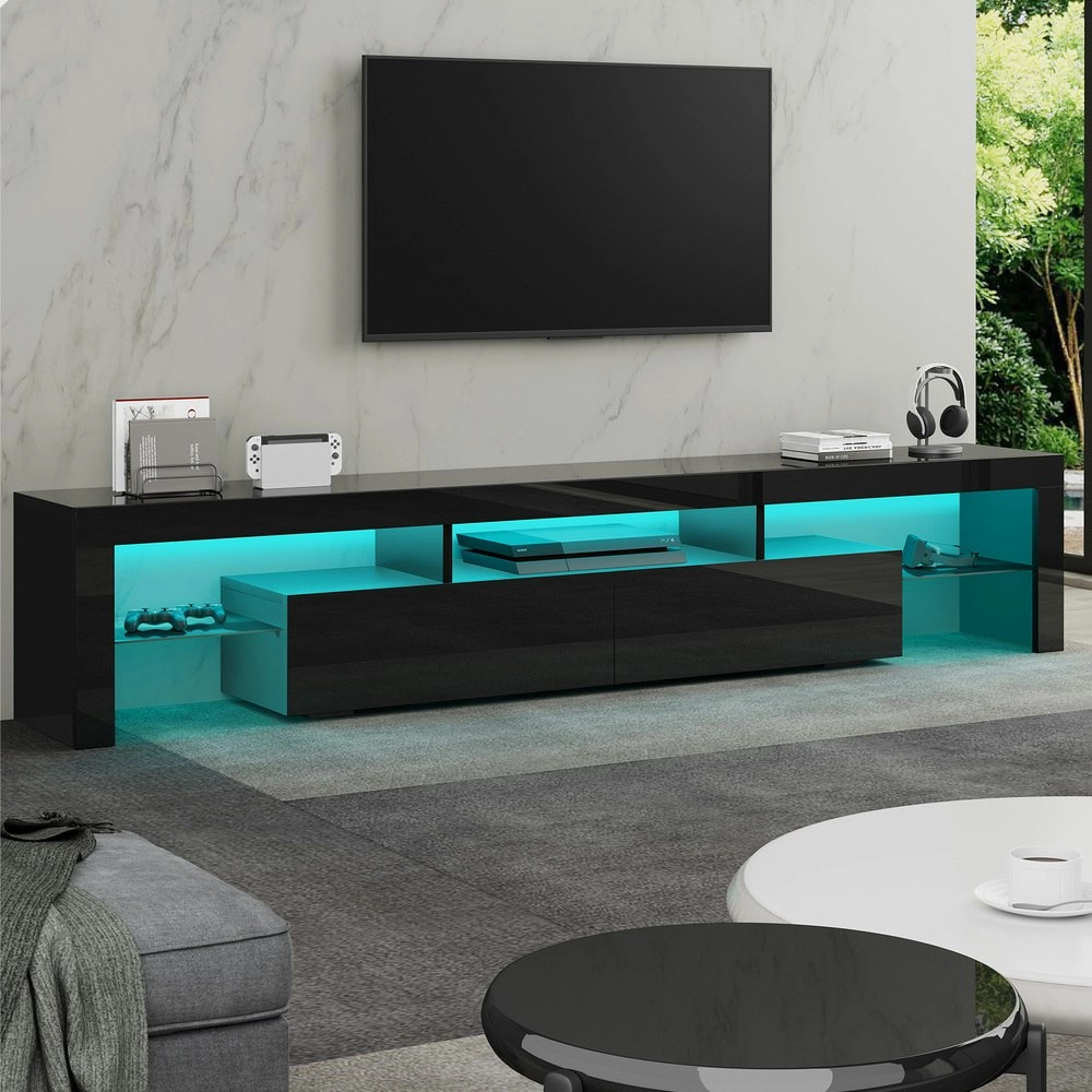 Alfordson Entertainment Unit 200cm LED Black