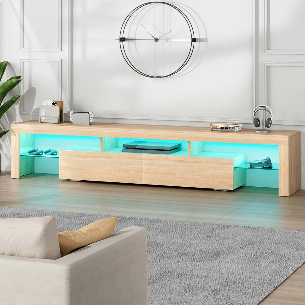 Alfordson Entertainment Unit 200cm LED Oak