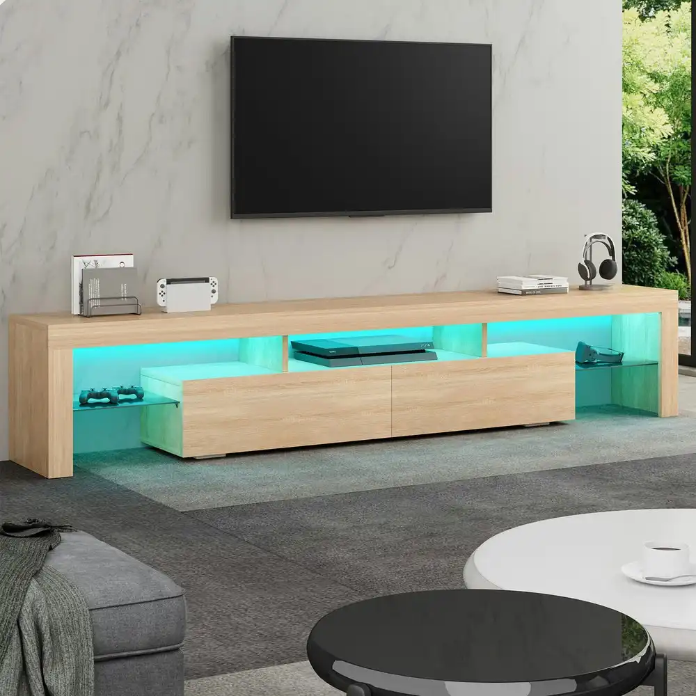 Alfordson Entertainment Unit 200cm LED Oak