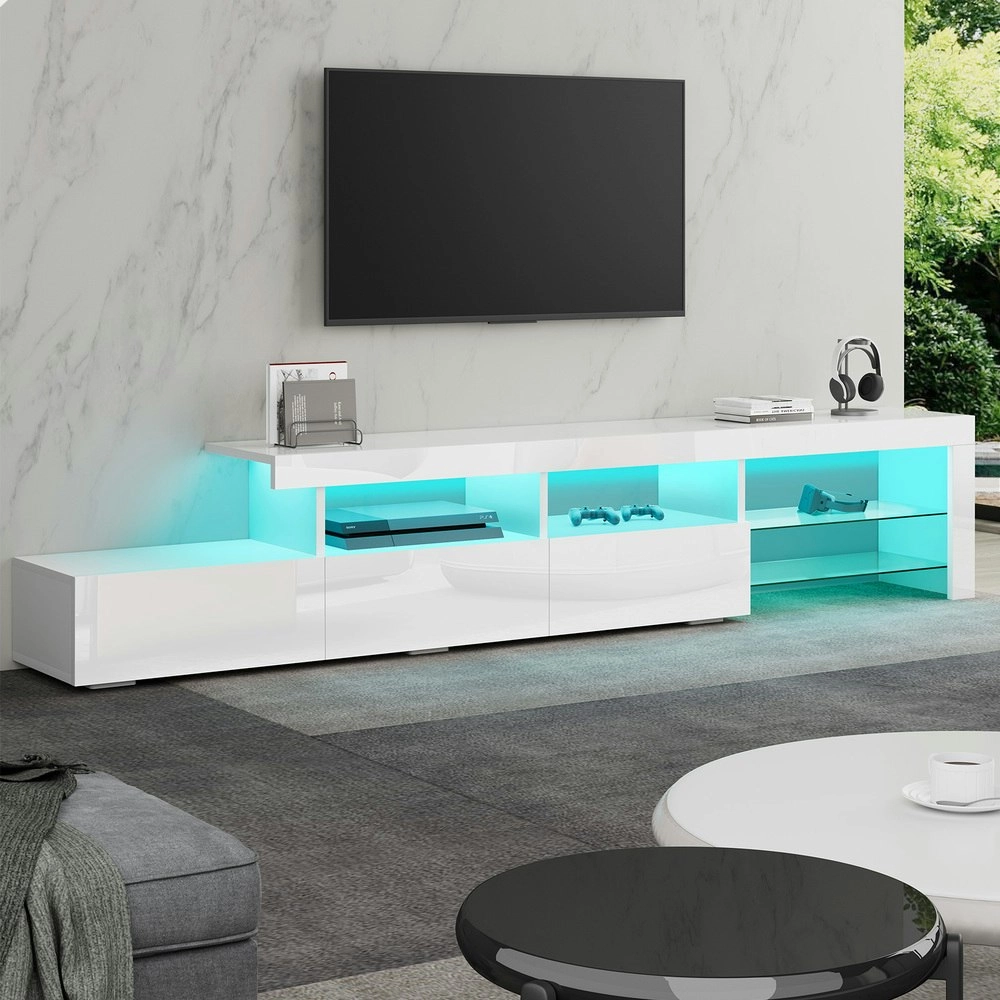 Alfordson Entertainment Unit 220cm LED White