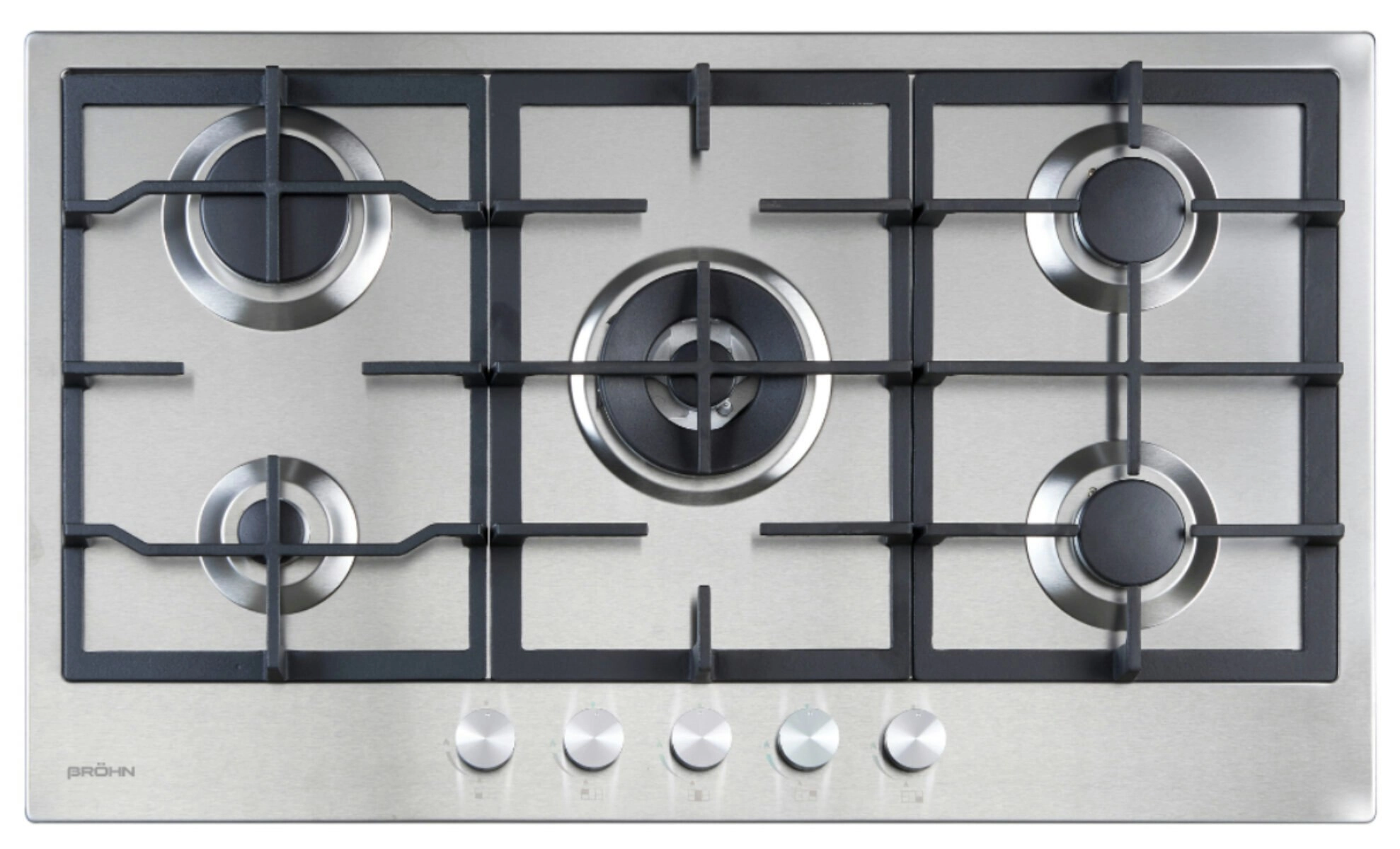 Brohn 90cm 5 Burner Gas Stainless Steel Cooktop