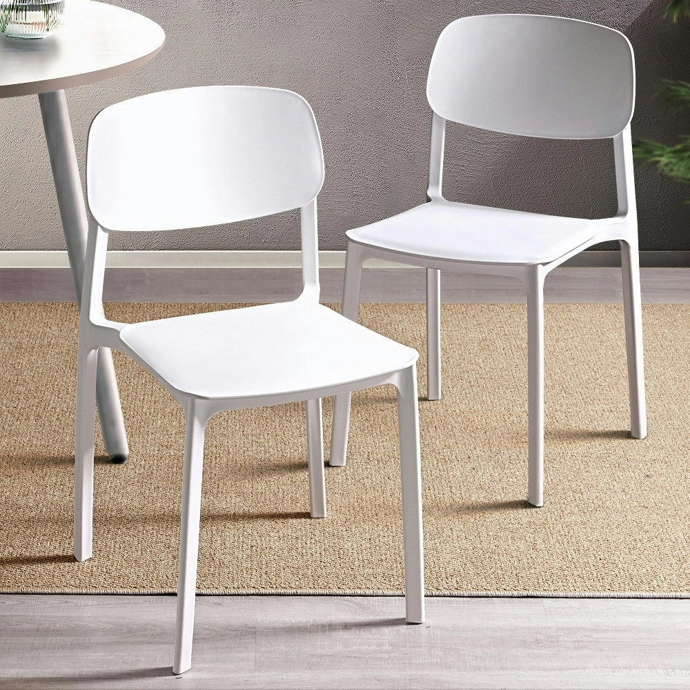 Furb Outdoor Dining Chair Cafe Chair Home Kitchen Furniture Plastic Chair White