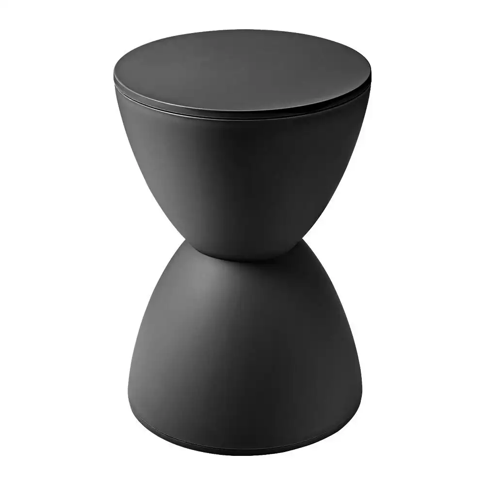 Furb Round Side Table Modern Hourglass Stool Round Stools Black Plastic Chair