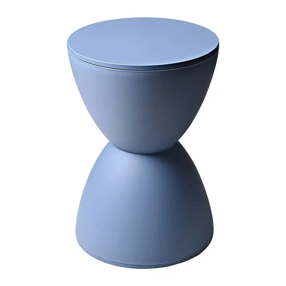 Furb Round Side Table Modern Hourglass Stool Round Stools Blue Plastic Chair