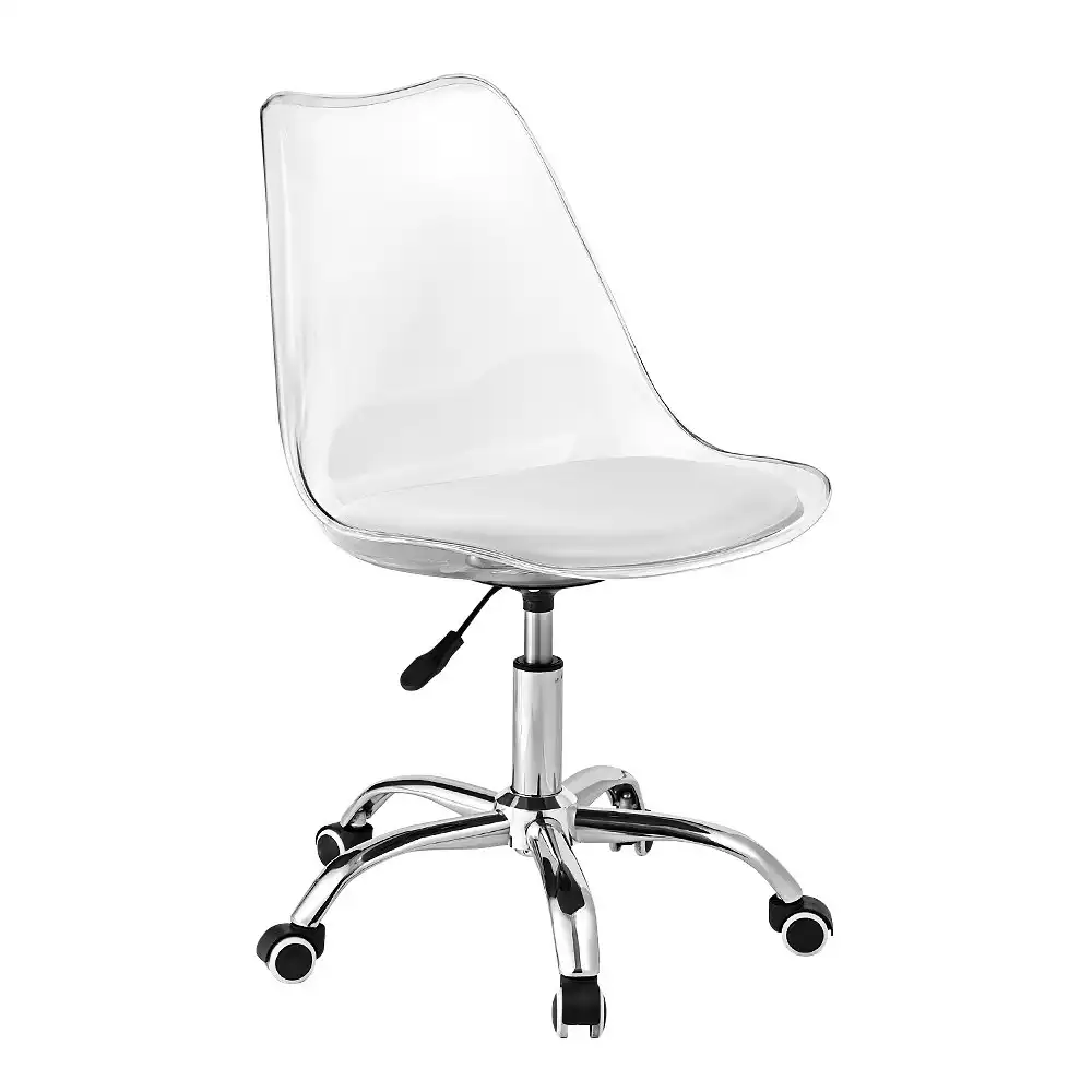 Furb Acrylic Office Chair Height Adjustable Swivel Rolling Stools for Work Study