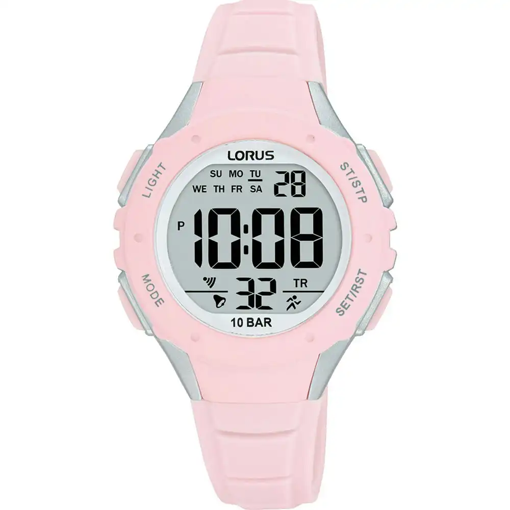 Lorus R2367PX9 Digital Pink Silicone Womens Watch