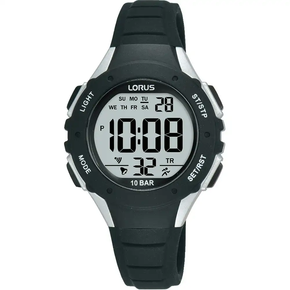 Lorus R2361PX9 Digital Black Silicone Mens Watch