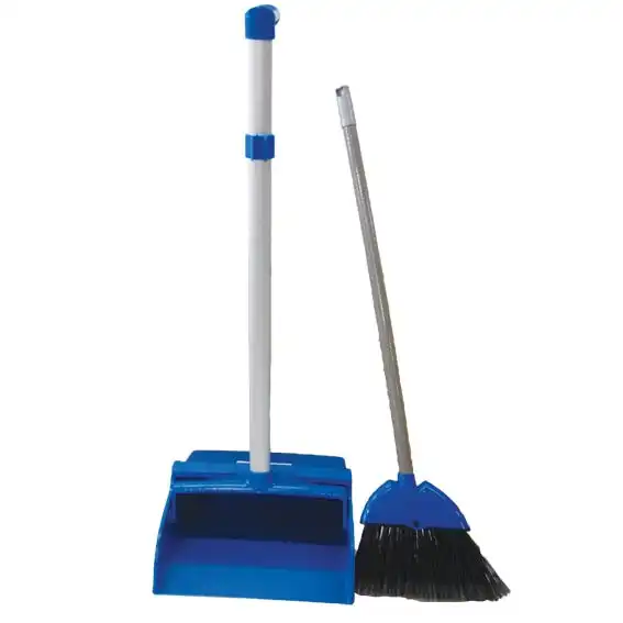 Livingstone Lobby Dustpan and Broom Set Plastic Blue