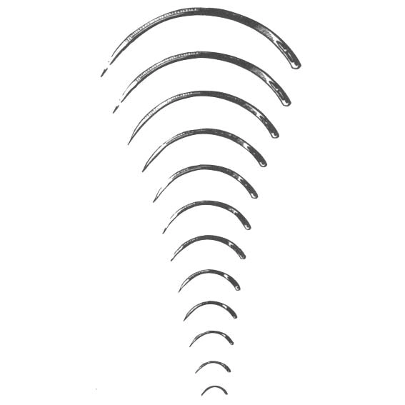 Livingstone Suture Needles, Round Body 3/8 Circle, Thickness: 0.3mm, Length: 6mm, 12 Needles/Pack