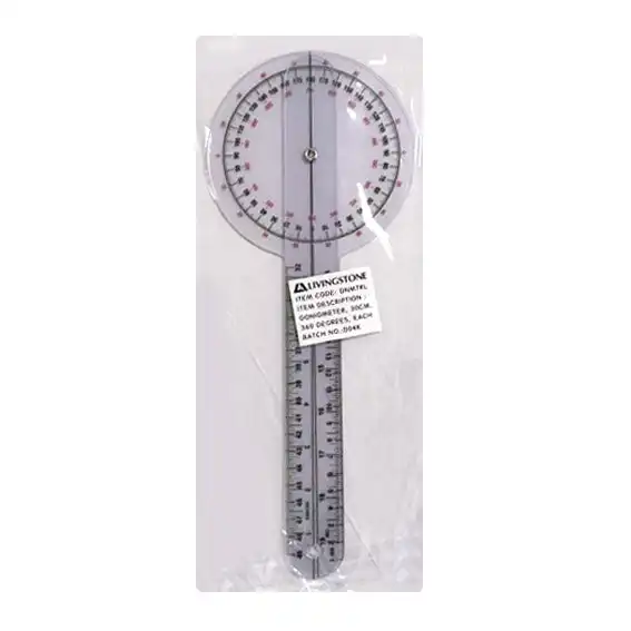 Livingstone Goniometer 30cm 360 Degrees Plastic