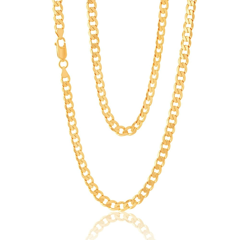 9ct Yellow Gold Curb Chain 50cm in 150 Gauge