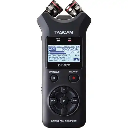 Tascam DR-07X 2-Track Portable Audio Recorder with Onboard Adjustable Stereo Microphone