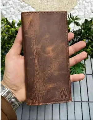 Leather Phone Wallet - Brown