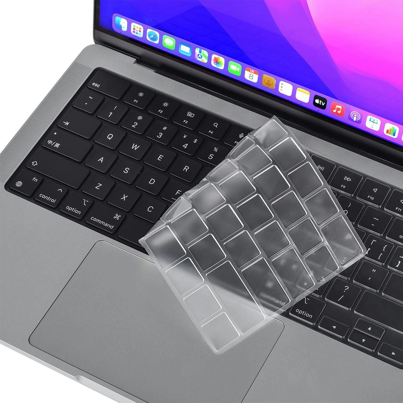 Keyboard Cover Skin For MacBook Air Pro 13 13.6 14 15.3 16 A2442 A2779 A2485 A2780 A2681 A2941 M1 M2 2021 to 2023 Clear