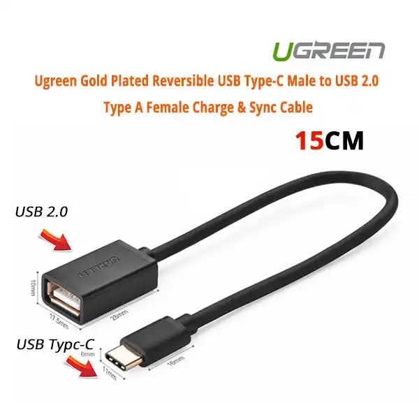 UGREEN USB Type-C Male to USB 2.0 Type A Female Charge & Sync Cable (30175)