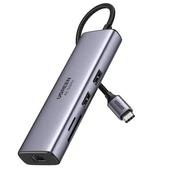 UGREEN 60515 USB-C to HDMI/Ethernet Adapter with Card Reader