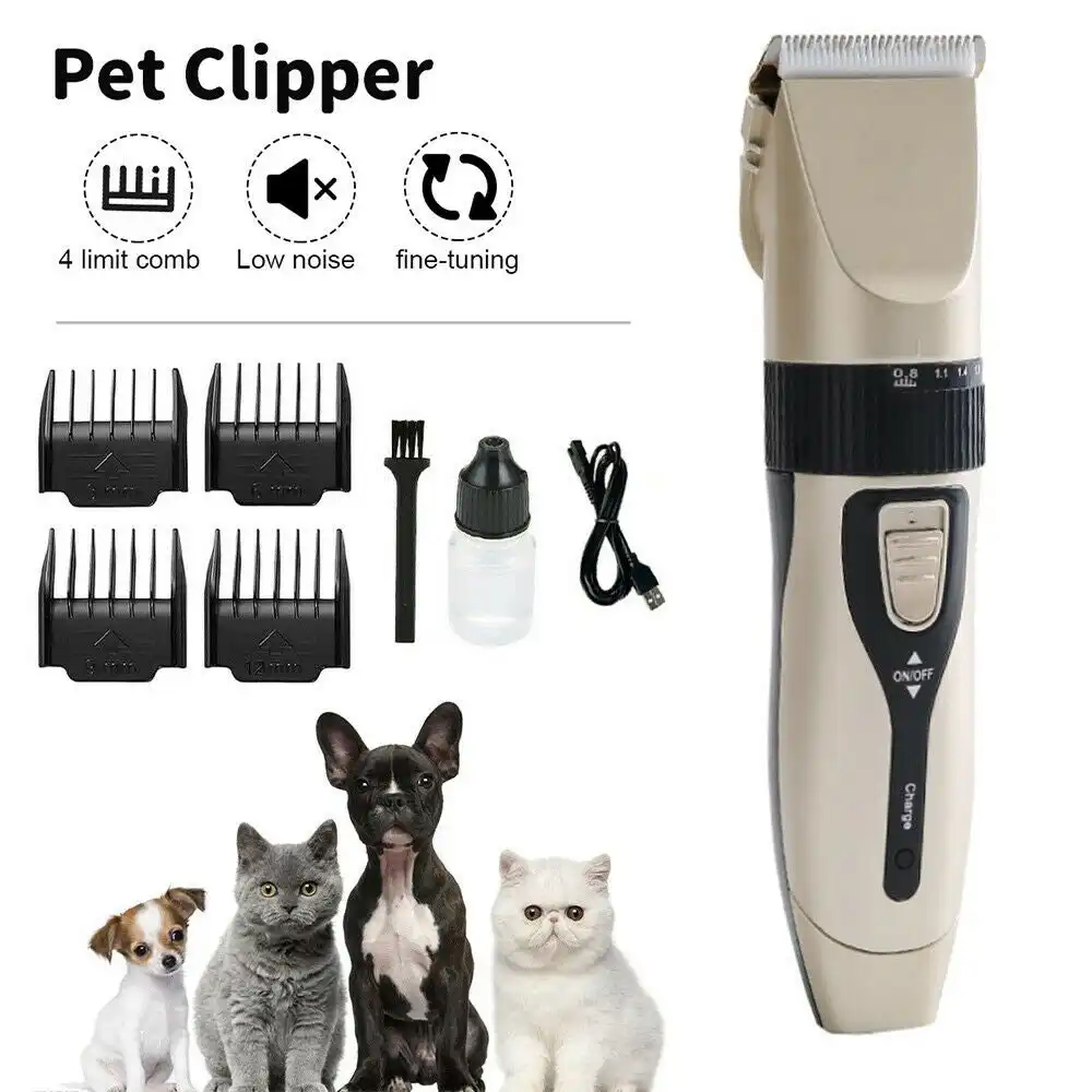 Cat Dog Pet Clippers Hair Electric Clipper Grooming Trimmer Shaver Cordless Kit