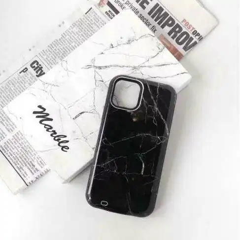 Marble Black For iPhone 11 ProMax Battery Case Charging Cover - Strong Protection