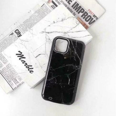 Marble Black For iPhone 11 ProMax Battery Case Charging Cover - Strong Protection