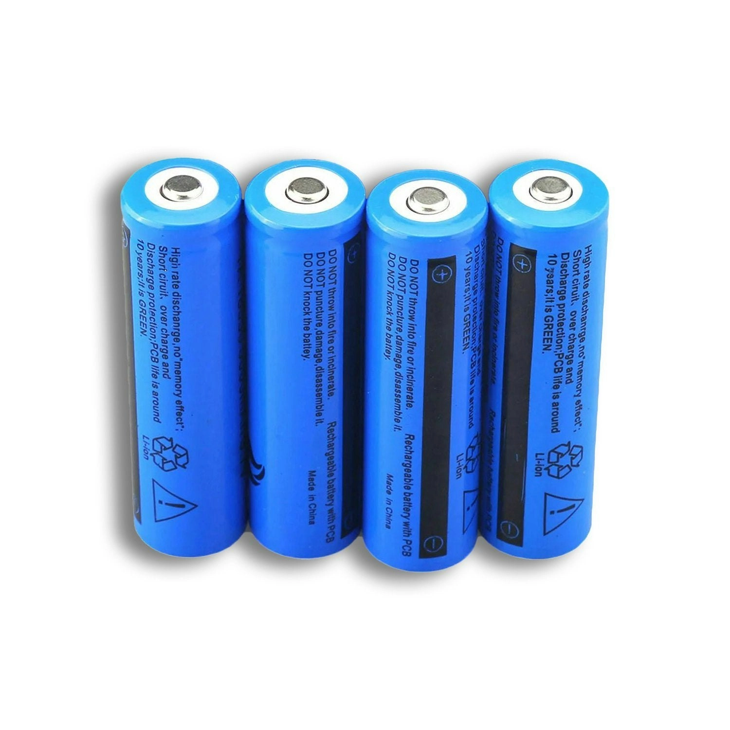 (4 Pack) 18650 3.7V 3600mAh High Output Li-ion Rechargeable Battery