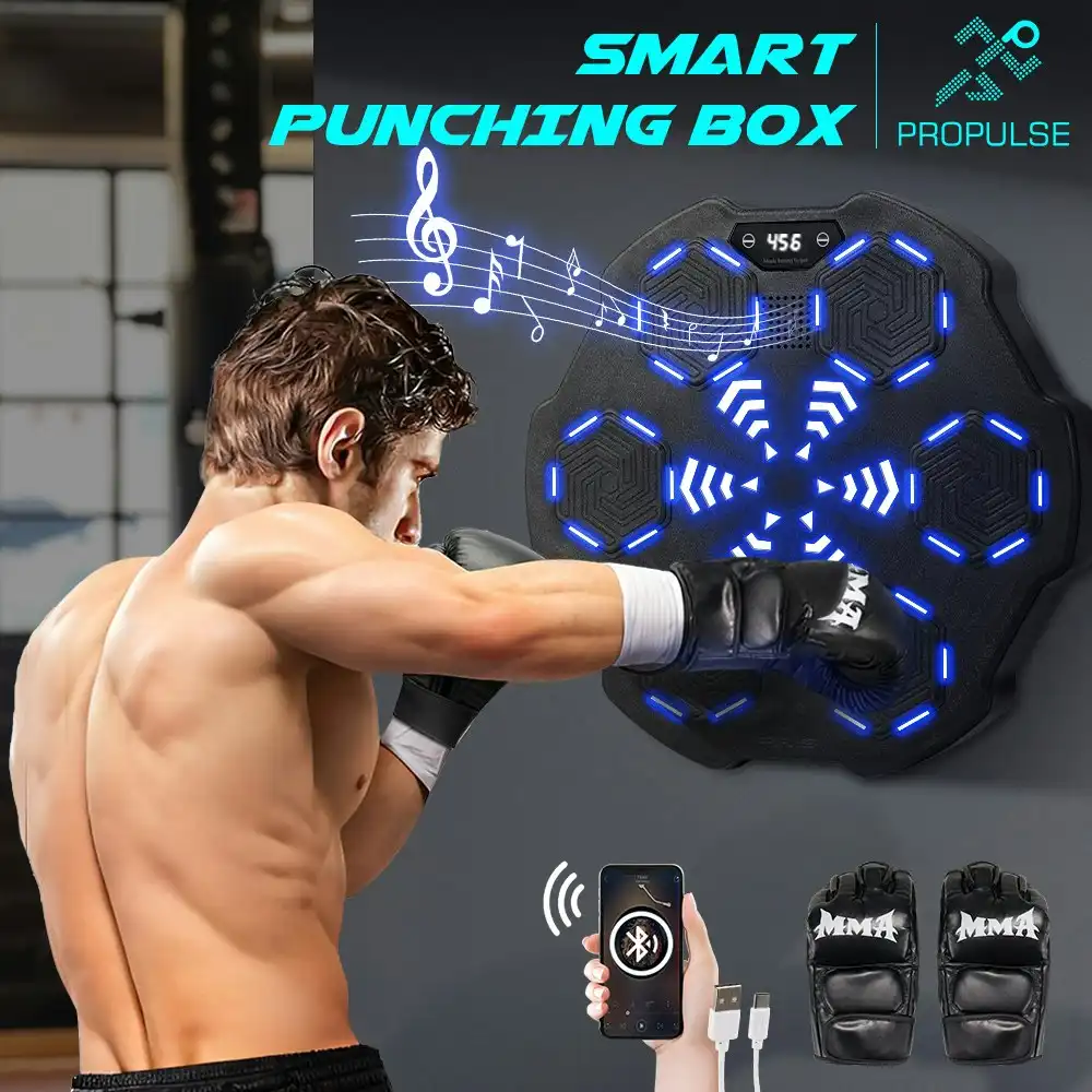 Propulse Smart Punching Boxing Electronic Music Machine 9 Speeds with Box Gloves