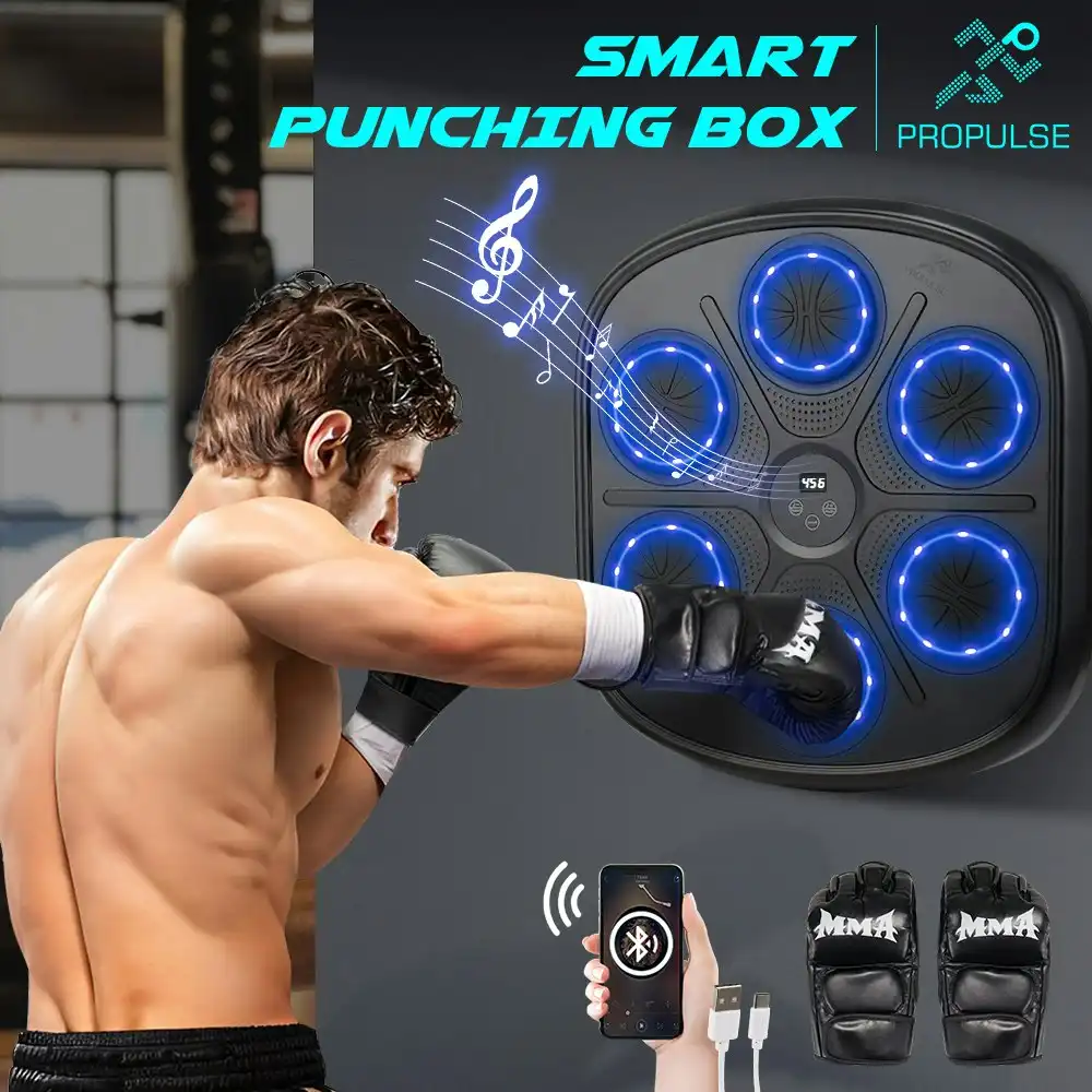 Propulse Smart Punching Boxing Electronic Music Machine 8 Speeds with Box Gloves