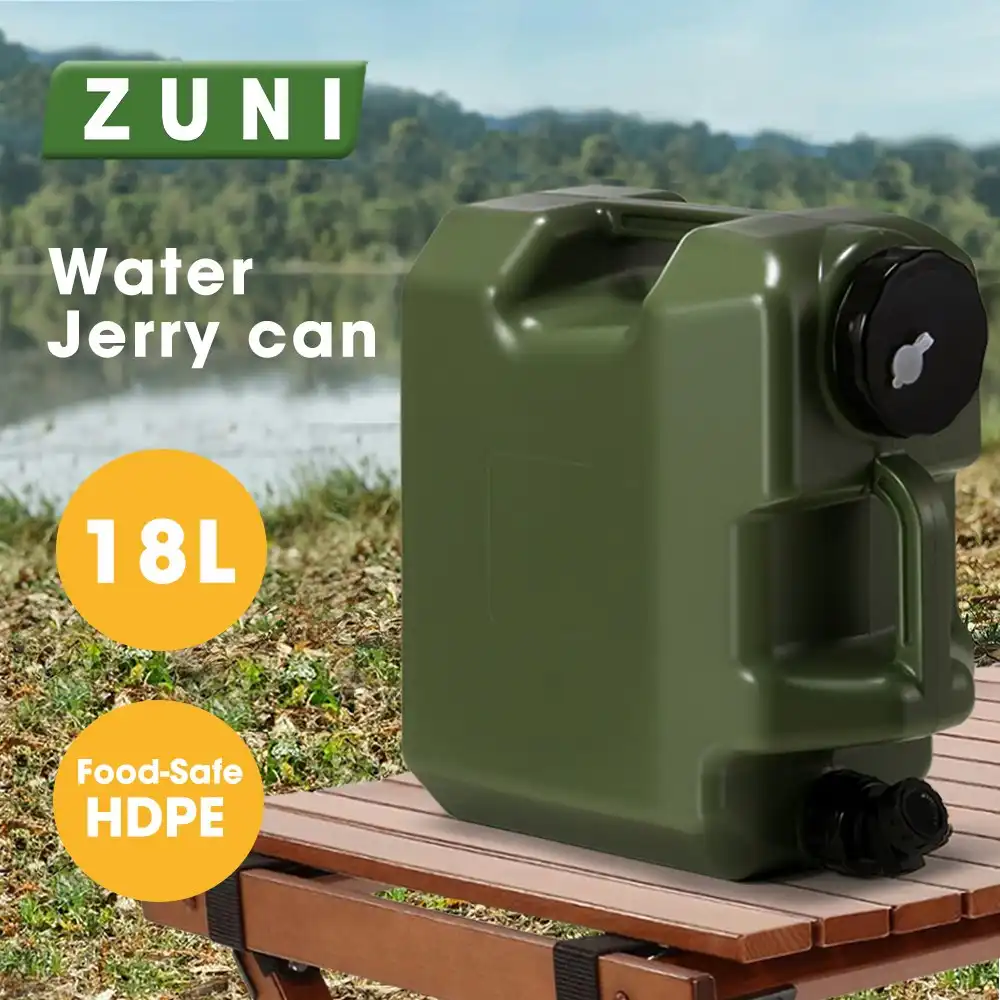 ZUNI Water Container Jerry Can Bucket Camping Outdoor Storage Barrel 18L Green