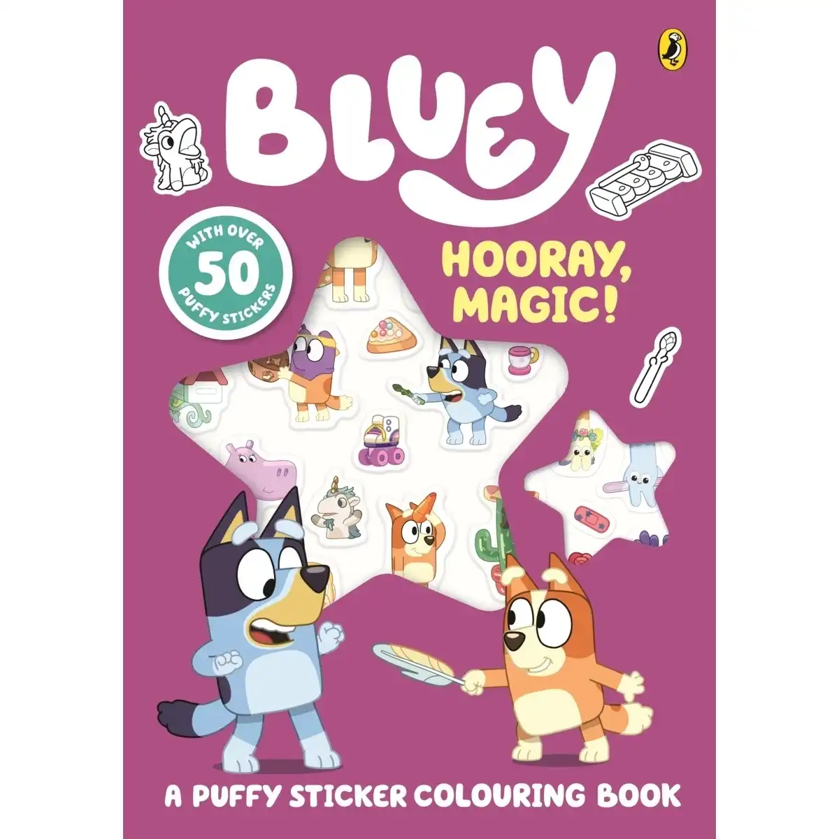 Bluey: Hooray, Magic! A Puffy Sticker Colouring Book
