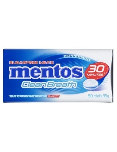 Mentos Peppermint Clean Breath 35gm x 12