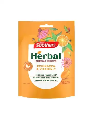 SOOTHERS Herbal Throat Drops Echinacea & Vitamin C 63g x 6