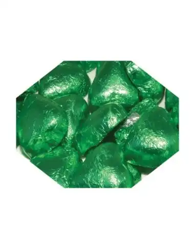 Lolliland Chocolate Hearts Green Foil 120 Pieces 1kg x 1