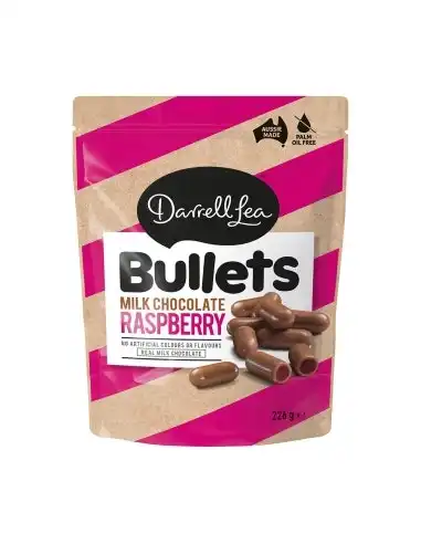 Darrell Lea Milk Chocolate Raspberry Bullets 226g x 12