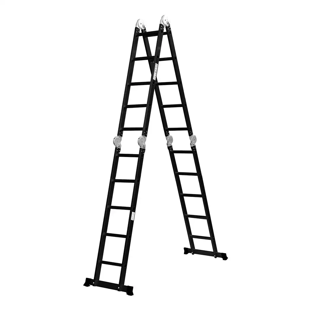 Traderight Multi Purpose Ladder Aluminium Folding Platform Extension Step 5.7M