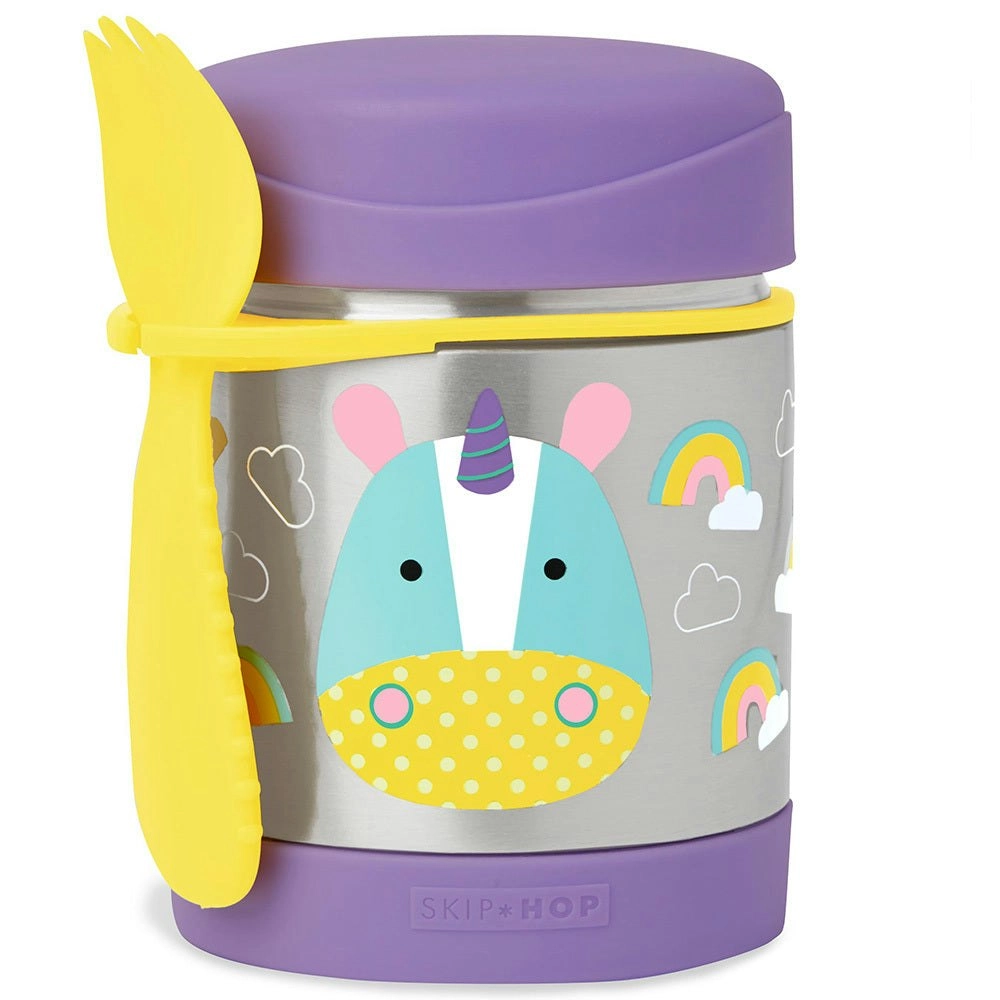 Skip Hop Zoo Kids Colourful Stainless Steel Insulated Food Jar Unicorn 2 Piece Set