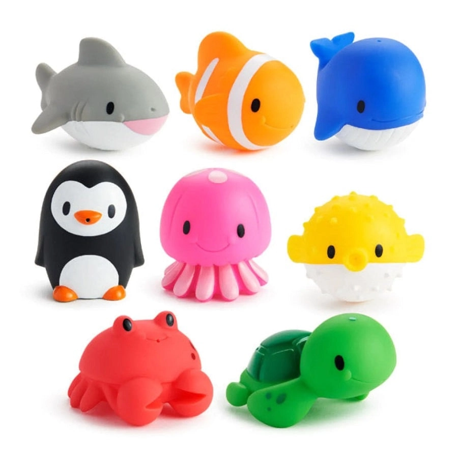 Munchkin Different Water-squirting And Floating Ocean Friends Bath Toy 8 Pk