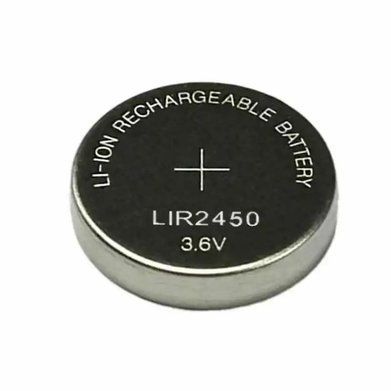 5 Pack 3.6V LiR2450 Rechargeable Coin Button Cell Battery Li-ion replaces CR2450