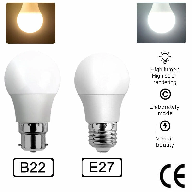 4x LED Bulb 7W E27 Globe Light Cool White Screw Bright Bulb