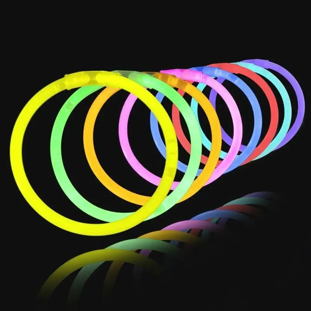 100 Mixed Colour Glow Sticks Bracelets Party Glow In the Dark Glowsticks