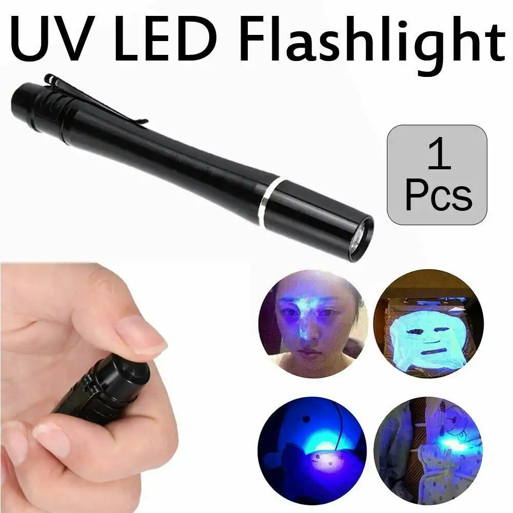 UV Ultra Violet LED Flashlight Blacklight Light 395nM Inspection Lamp Torch Mini