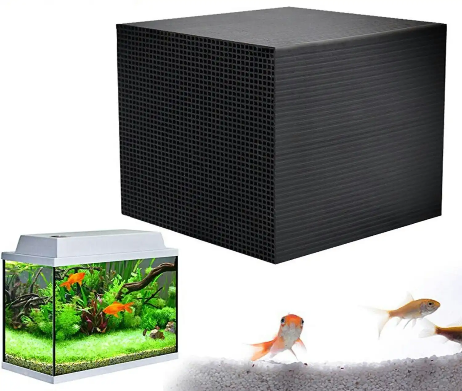 Eco-Aquarium Carbon Filter Fish Tank Water Aquarium Cleaner Purifier Grid Cube