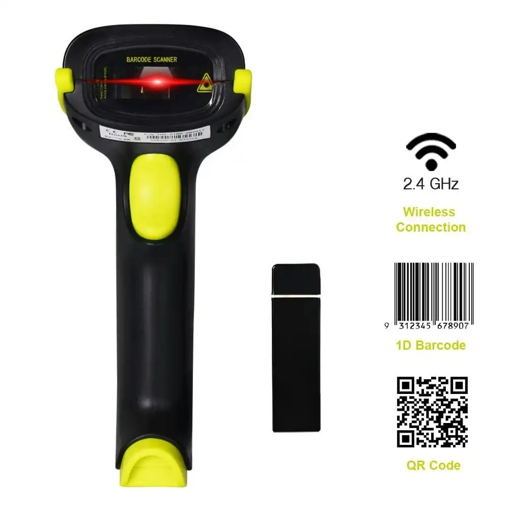 2D Bluetooth Wireless Barcode QR Code Scanner IS-5700DB (Yellow)