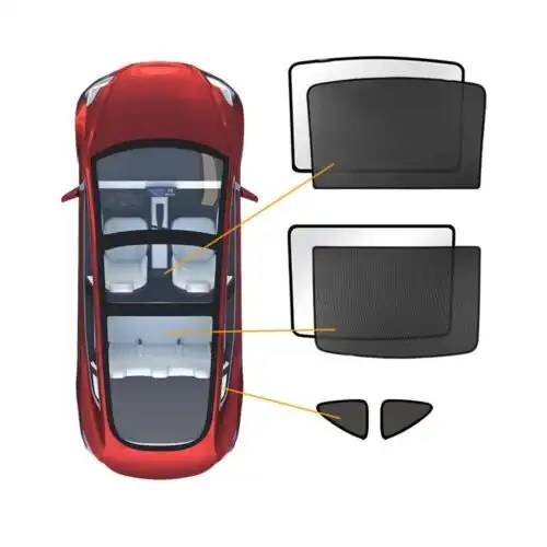 Front & Rear Window Roof Sunroof UV Film Sun Blind Shade Sunshade For Tesla Model Y