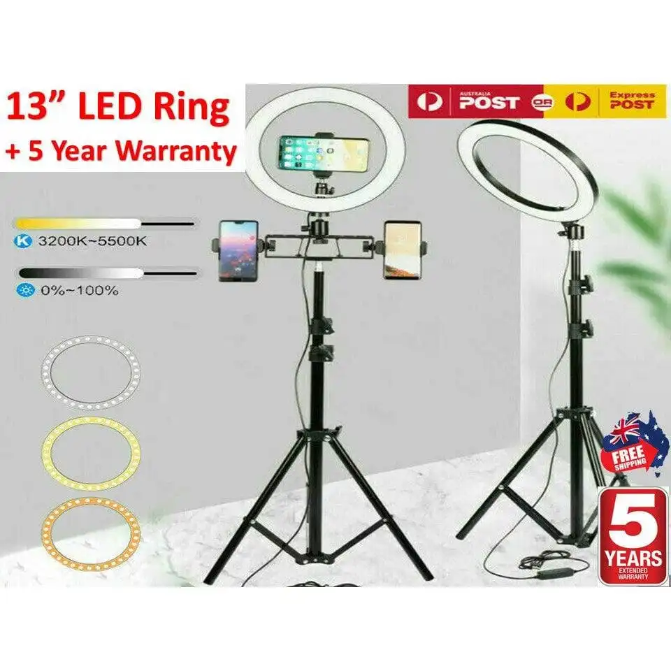 Adjustable LED Light Ring 13" | Super Bright Modes | Vlog YouTube TickTock
