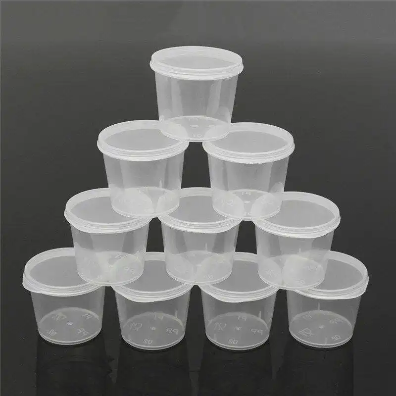 25ml | 50x Take Away Containers Takeaway Food Plastic Lids Bulk