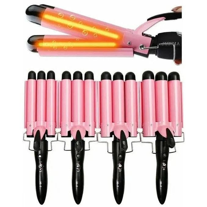 Triple 3 Barrel Ceramic Hair Curler Curling Iron Salon Styler Crimper Waver Hot [32mm]